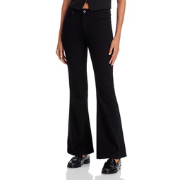 Genevieve High Rise Flare Jeans in Black Shadow