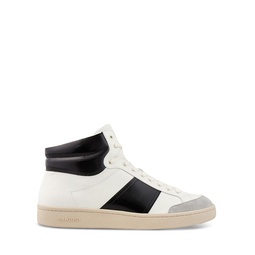 Mens Trainers Mid-Top Leather Sneakers