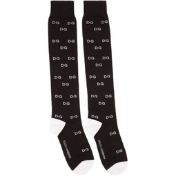 Black Jacquard Logo Socks 192003M220001