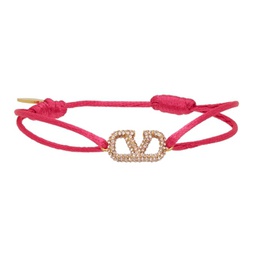 Pink Crystal VLogo Bracelet 212807F020043