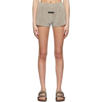 Taupe Cotton Shorts 221161F088010