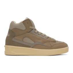 Taupe Basket High-Top Sneakers 221249M236002
