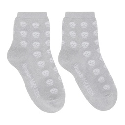 Silver & White Skull Socks 221259F076021