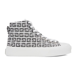 White 4G Jacquard City Sneakers 221278M236000