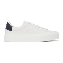 White & Navy City Sneakers 221278M237005