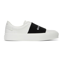 White & Black City Court Slip-On Sneaker 221278M237014