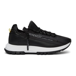 Black Perforated Leather Spectre Runner Zip Low Sneakers 221278M237026