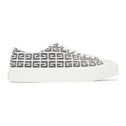 Black & White 4G Jacquard City Sneakers 221278M237034