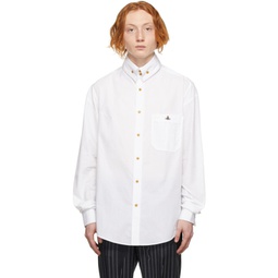 White Two-Button Krall Shirt 221314M192008