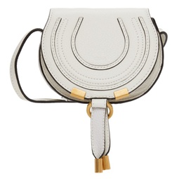 White Nano Marcie Saddle Shoulder Bag 221338F048076