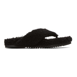 Black Shearling Furnival Sandals 221376M223009