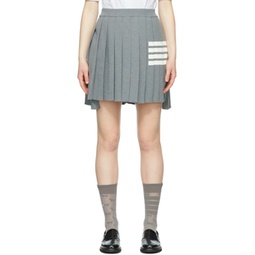 Grey Cotton Miniskirt 221381F090006