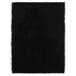 Black Alpaca Knit Scarf 221771F028006