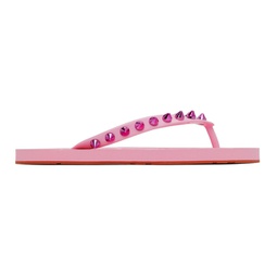 Pink Loubi Flip Flops 221813F124004