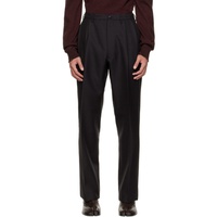 Black Pleated Trousers 222168M191007