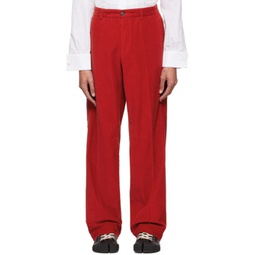 Red Belt Loops Trousers 222168M191015