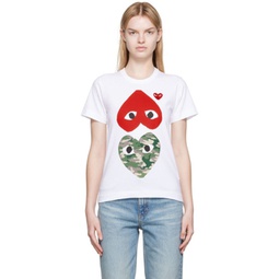 White Heart Patch T-Shirt 222246F110021