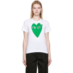 White Heart Patch T-Shirt 222246F110028