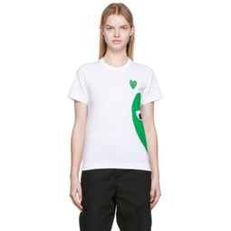 White Heart Patch T-Shirt 222246F110030