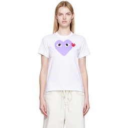 White Heart Patch T-Shirt 222246F110031