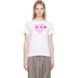 White Heart Patch T-Shirt 222246F110034