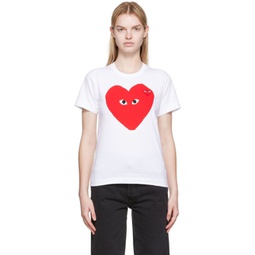 White Big Heart T-Shirt 222246F110036