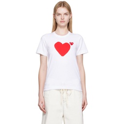 White Heart Patch T-Shirt 222246F110037