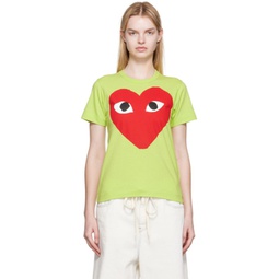 Green Big Heart T-Shirt 222246F110041