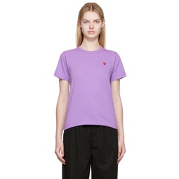 Purple Small Heart Patch T-Shirt 222246F110046