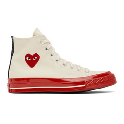 Off-White & Red Converse Edition Chuck 70 Sneakers 222246F127004