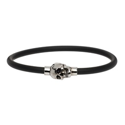 Black Cord Skull Bracelet 222259M142015
