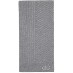 Gray Embroidered Scarf 222270M150007