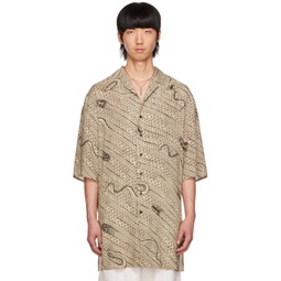 Beige Snake Pyjama Shirt 222331M192004