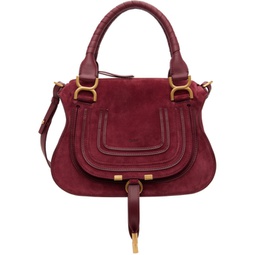 Burgundy Small Marcie Shoulder Bag 222338F046010