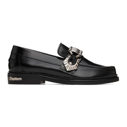 Black Buckle Loafers 222492F121033