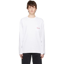 White Pocket Long Sleeve T-Shirt 222631M213003