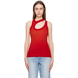 Red Verona Cut Out Tank Top 222750F111012