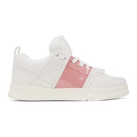 White & Pink Open Skate Sneakers 222807F128008
