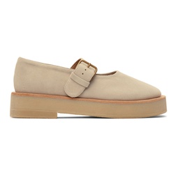 Taupe Buckle Oxfords 222874F120001