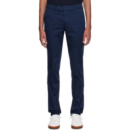 Navy Garment-Dyed Trousers 222887M191001