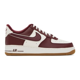 White & Burgundy Air Force 1 07 Sneakers 231011M237128