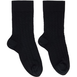 Black Jacquard Socks 231017F076029