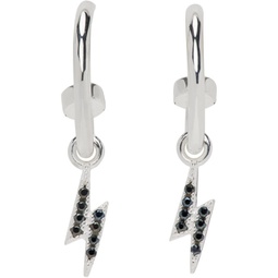 SSENSE Exclusive Silver Dusted Bolt Sleeper Earrings 231068M144008