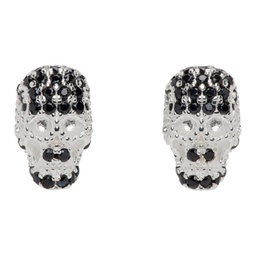 SSENSE Exclusive Silver Dusted Skull Earrings 231068M144010