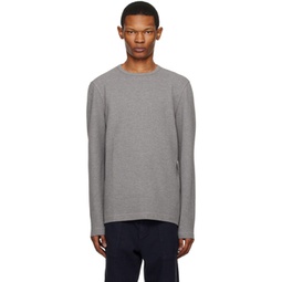 Gray Slim-Fit Long Sleeve T-Shirt 231085M204027