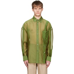 Green Transparent Shirt 231107M192001