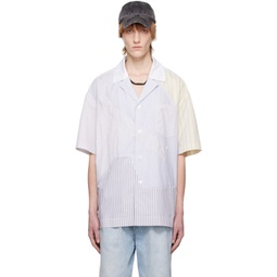 Gray Multi Stripe Shirt 231107M192006