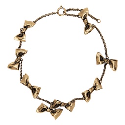 Gold Karen Kilimnik Edition Multi Bow Necklace 231129F023006