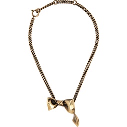 Gold Karen Kilimnik Edition Bow Necklace 231129F023009