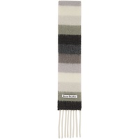 Gray & Brown Stripe Scarf 231129F028043
